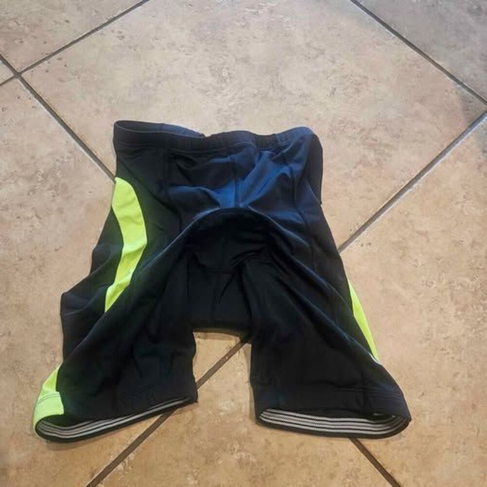 Canari Men's Cycling Shorts Black and Neon Yellow Size Large